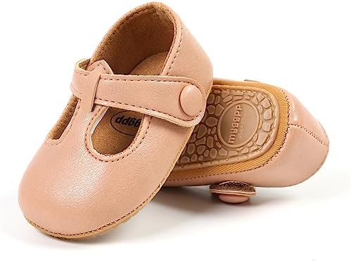 Baby Girls Mary Jane Flats Princess Wedding Dress Shoes Soft Non Slip Sole Infant Toddler First Walking Shoes Crib First Walkers Prewalkers GDSDYM