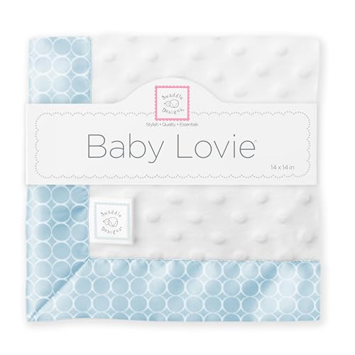 SwaddleDesigns Baby Lovie, Small Security Blanket, Plush Dots with Satin Trim, Light Pure Green, 14 x 14 inches (36 x 36 cm) SwaddleDesigns