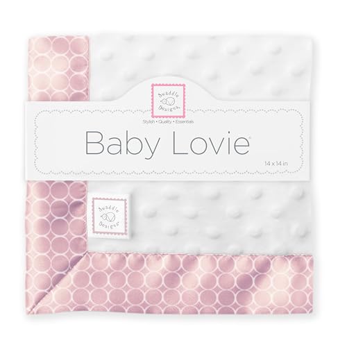 SwaddleDesigns Baby Lovie, Small Security Blanket, Plush Dots with Satin Trim, Light Pure Green, 14 x 14 inches (36 x 36 cm) SwaddleDesigns