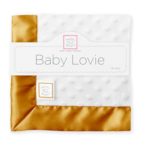 SwaddleDesigns Baby Lovie, Small Security Blanket, Plush Dots with Satin Trim, Light Pure Green, 14 x 14 inches (36 x 36 cm) SwaddleDesigns