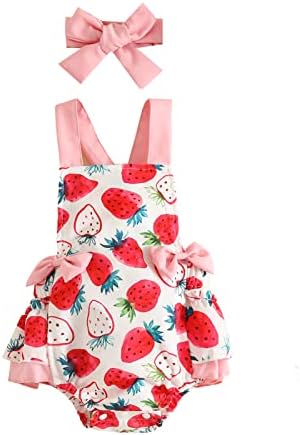 IMEKIS наряд для первого дня рождения для маленьких девочек, комбинезон в стиле бохо, повязка на голову, летний комплект одежды для фотосессии с тортом IMEKIS