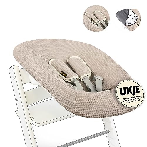 Защитный чехол Ukje для новорожденных Stokke с подушечками для лямок | Аксессуары для стульчиков для кормления| Тканевый чехол для стульчиков для кормления младенцев и малышей | Ручная работа в Европе | Множество цветов и узоров UKJE