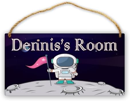 Персонализированный дверной знак «Астронавт» для детской комнаты, индивидуальное имя, декор для спальни для девочек и мальчиков, деревянная художественная настенная табличка для малышей, подарок Custom