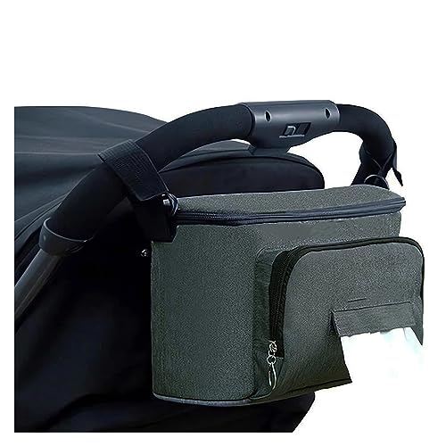 LURBABYPER Универсальный органайзер для коляски с подстаканниками, плечевым ремнем, складным карманом для подгузников, гибким карманом для салфеток, аксессуарами для коляски, можно стирать в машине (цветной) LURBABYPER