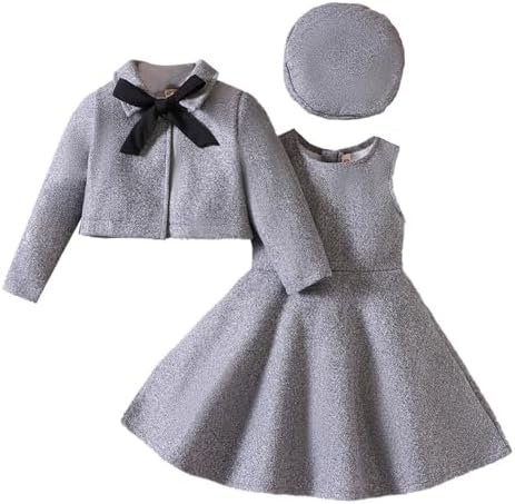 3 шт., весенне-осенняя одежда для маленьких девочек, платье-майка без рукавов, комплект из пальто с длинными рукавами и шляпы Kaerm