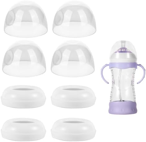 8 колец и крышек для детских бутылочек, включая 4 крышки для детских бутылочек и 4 винтовых кольца для детских бутылочек, не содержащие бисфенола-А, сменные крышки для бутылочек для мам, совместимые с Philips Avent PEUTIER