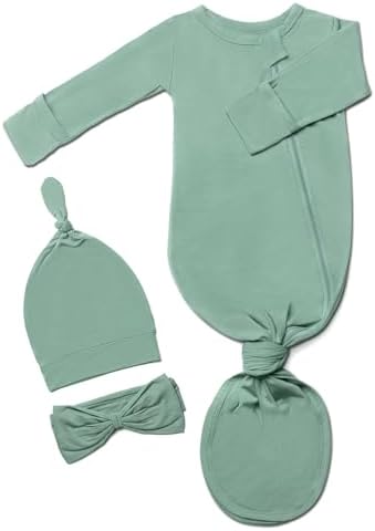 Детское платье с двусторонней молнией и завязками для новорожденных, мягкое хлопковое платье с масляным узлом и шапочкой для мальчиков и девочек Noah Baby