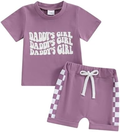 Летняя одежда для маленьких девочек Thorn Tree, футболка с короткими рукавами и шорты на шнурке, клетчатый комплект одежды из 2 предметов Thorn Tree