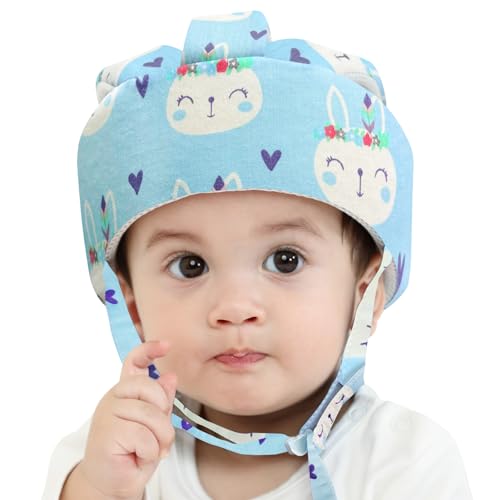 Ocanoiy Baby Safety Helmet Toddler Children Headguard Infant Head Cushion Protective Harnesses Cap Soft Adjustable Kid Safety Hat Head Protector (Pink Rabbit) Ocanoiy