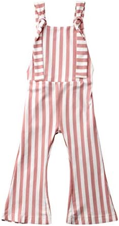 ROLZMOR Kids Toddler Baby Girl Game Day Outfits Sleeveless Jumpsuit Football Overall Romper Bell Bottoms Suspender Pants ROLZMOR