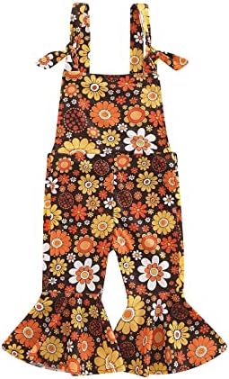 ROLZMOR Kids Toddler Baby Girl Game Day Outfits Sleeveless Jumpsuit Football Overall Romper Bell Bottoms Suspender Pants ROLZMOR