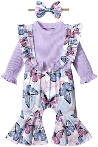 Qaoerde, одежда для маленьких девочек, расклешенные подтяжки с длинными рукавами, расклешенная домашняя одежда для маленьких девочек, комбинезон для новорожденных девочек, комбинезон Qaoerde