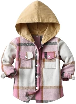 RUIBETYHUA Baby Boys Girls Plaid Flannel Shirts Long Sleeve Lapel Button Down Shirt Jacket Tops for Kids 1-6T RUIBETYHUA