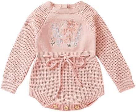 ABEWIP свитер для маленьких девочек, комбинезон для маленьких девочек, вязаный свитер, свитшот с цветочной вышивкой, осенне-зимняя одежда ABEWIP