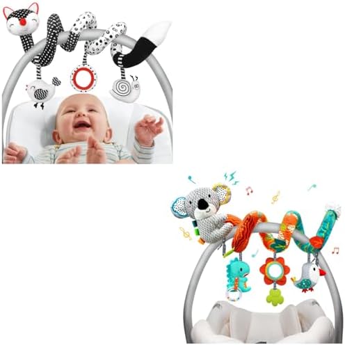 XIXILAND Черно-белые игрушки для автокресел Высококонтрастные детские игрушки и игрушки для автокресел Koala для младенцев 0-6 месяцев Детские игрушки 0-3 месяцев, игрушки для младенцев 0-6 месяцев Игрушки для новорожденных 0-3 месяцев Развитие мозга XIXILAND