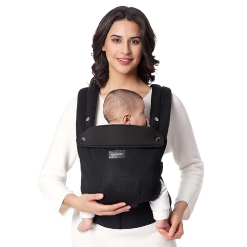 Momcozy Breathable Mesh Baby Carrier, Ergonomic and Lightweight Infant Carrier for 7-44lbs with Enhanced Lumbar Support, All Day Comfort for Hands-Free Parenting, Air Mesh-Black Momcozy