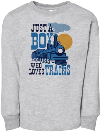 Детская футболка с длинными рукавами Just a Boy Who Loves Trains для малышей TATY Kids