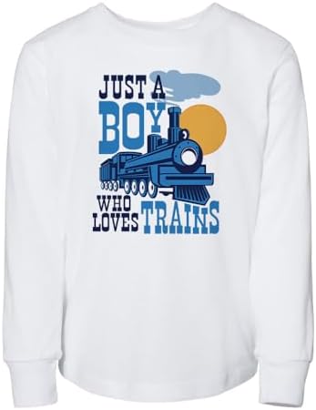 Детская футболка с длинными рукавами Just a Boy Who Loves Trains для малышей TATY Kids