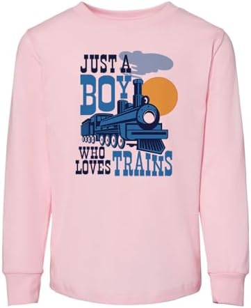 Детская футболка с длинными рукавами Just a Boy Who Loves Trains для малышей TATY Kids