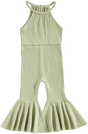 ZAXARRA Toddler Baby Girl Jumpsuit Romper Baby Overalls Straps Bell-Bottom Flare Pants Fall Winter Summer Outfits ZAXARRA