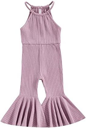 ZAXARRA Toddler Baby Girl Jumpsuit Romper Baby Overalls Straps Bell-Bottom Flare Pants Fall Winter Summer Outfits ZAXARRA