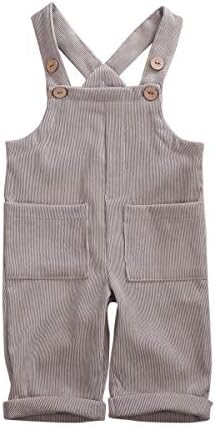 Infant Baby Boy Girl Corduroy Overalls Jumpsuit Sleeveless One Piece Suspender Pants Unisex Baby Romper with Pocket Biayxms
