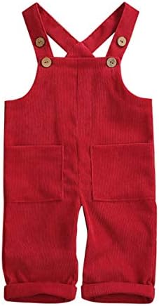 Infant Baby Boy Girl Corduroy Overalls Jumpsuit Sleeveless One Piece Suspender Pants Unisex Baby Romper with Pocket Biayxms