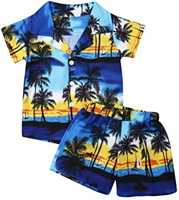 ZAXARRA/летняя одежда для маленьких мальчиков, рубашка с короткими рукавами и принтом листьев, шорты с эластичной резинкой на талии, комплект шорт для малышей ZAXARRA