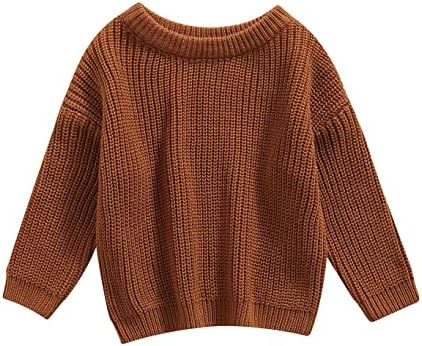 Свитер для маленьких девочек, вязаный свитер с круглым вырезом для новорожденных, пуловер на осень-зиму, верхняя одежда, От 0 до 6 лет Douhoow