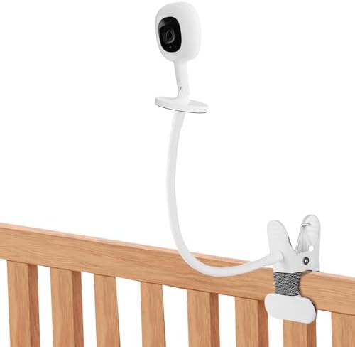 VSTM Flexible Clip Mount Compatible with Nanit Pro Smart Baby Monitor & Other Baby Monitor Cameras with 1/4 Threaded Hole, 15.7 inches Long Gooseneck Armbaby Camera Holder Stand (White, 1 Pack) VSTM