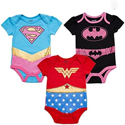 Комплект боди для маленьких девочек DC Comics Лига Справедливости - Одежда для маленьких девочек - Одежда для новорожденных девочек DC Comics
