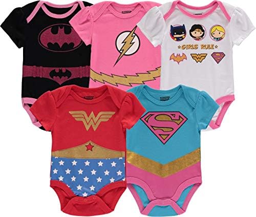 Комплект боди для маленьких девочек DC Comics Лига Справедливости - Одежда для маленьких девочек - Одежда для новорожденных девочек DC Comics