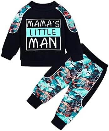 KANGKANG Одежда для маленьких мальчиков, осенне-зимняя одежда, детский свитшот с длинными рукавами и буквенным принтом, комплект брюк с узором динозавра KANGKANG