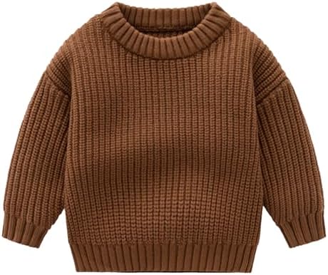 JEATHA детский свитер, пуловер в рубчик для маленьких мальчиков и девочек, топы, рубашки с круглым вырезом и длинными рукавами, осенне-зимние джемперы JEATHA