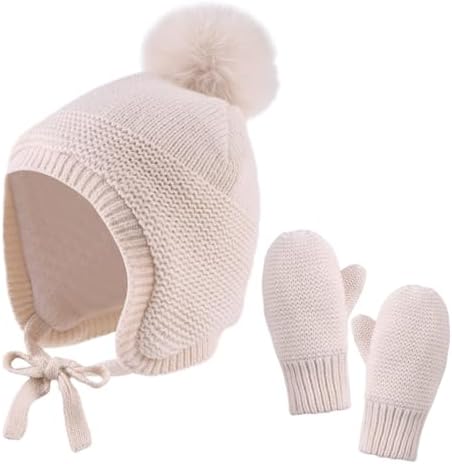 Базовая зимняя детская шапочка, перчатки, вязаная шапка для мальчиков и девочек, детские шапки-ушанки с помпоном, теплая шапочка для малышей, комплект варежек JANGANNSA