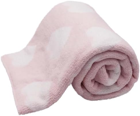 LITTLE CELEBRITY Chenille Baby Blanket, Baby Blankets for Boys, Baby Blankets for Girls, Toddler Blanket, Baby Boy & Girl Blankets, Soft Baby Blankets, Plush Baby Blankets, 40x30 Inches (Pink Hearts) LITTLE CELEBRITY