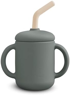 Maison Rue Leo Cup 100% силиконовая тренировочная чашка с соломинкой, 6 месяцев + (овсяная) Maison Rue Modern Design For Families