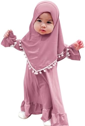 ODIZLI/платья-хиджабы для маленьких девочек, 2 шт., мусульманские платья Абая для девочек, скромная одежда на Ближнем Востоке ODIZLI