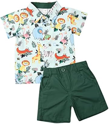 Fhutpw Одежда для маленьких мальчиков От 2 до 3 лет Одежда для детей от 4 до 5 лет Летняя детская одежда с короткими рукавами и шортами с рисунком Fhutpw
