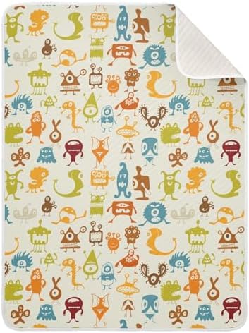 KICPOAY Funny Monsters Colorful Baby Swaddle Blanket for Boys and Girls, Muslin Baby Receiving Swaddle Blanket, Soft Cotton Nursery Swaddling Blankets for Newborn Toddler Infant KICPOAY