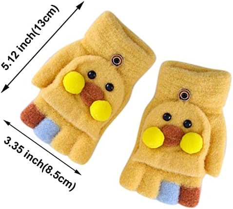 TBUIALL Fingerless Mittens Flip Convertible Kids Top Children Winter Knitted Gloves Warm Kids Gloves & Mittens Glove Float TBUIALL