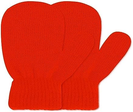 Doovid Kids Knit Mittens Toddler Knit Gloves Winter Warm Knitted Magic Gloves Stretch Soft Mitten for Baby Boys Girls DOOVID