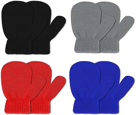 Doovid Kids Knit Mittens Toddler Knit Gloves Winter Warm Knitted Magic Gloves Stretch Soft Mitten for Baby Boys Girls DOOVID