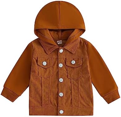 Куртки с капюшоном для маленьких мальчиков, рубашки на пуговицах с длинными рукавами, вельветовая повседневная верхняя одежда, пальто, осенняя одежда SAYOO