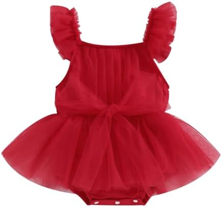 Тюлевое платье VISGOGO для маленьких девочек, комбинезон без рукавов, плиссированный боди с узлом спереди, сетчатая одежда принцессы для новорожденных VISGOGO