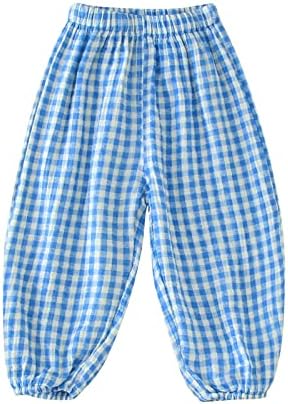 Комплект из хлопковых и льняных эластичных базовых длинных штанов для маленьких девочек и мальчиков, повседневные штаны для бега, шаровары AwarFy
