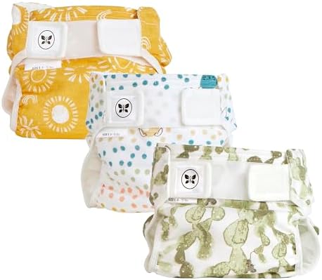Honest Hybrid Cloth Diaper Cover + Super Boosties Disposable Inserts + Reusable Inserts, Small (8-15 lbs), Cotton Muslin Honest Covers Feature Pocket-Sling, Bonus Starter Kit Amazing Baby