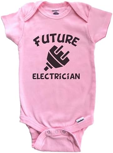 Действительно потрясающие рубашки Future Electrician Симпатичный детский боди с электрической вилкой (100% хлопок) Really Awesome Shirts