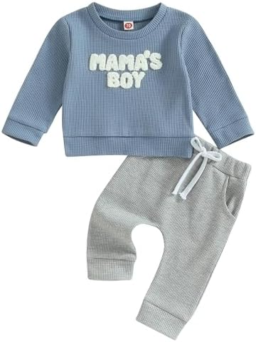 TheFound Одежда для маленьких мальчиков Mamas Boy Детская одежда Толстовка с длинными рукавами Брюки-джоггеры Милый осенний комплект для новорожденных TheFound