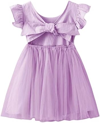 Dutebare платье-пачка из тюля для маленьких девочек, льняные праздничные платья принцессы без рукавов с завязкой на спине Dutebare